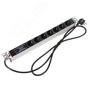 Блок розеток Rem-16 фильтр защиты индикатор 7 Schuko 16A 19' шнур 3 м