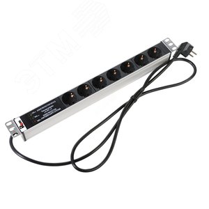 Блок розеток Rem-16 фильтр защиты индикатор 7 Schuko 16A 19' шнур 1.8 м