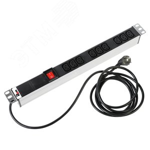 Блок розеток Rem-16 с выключателем 9 IEC 60320 C13 16A 19' шнур 1.8 м