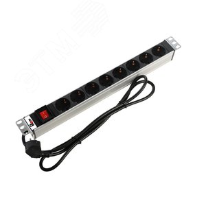 Блок розеток Rem-16 с выключателем 8 Schuko 16A 19' шнур 1.8 м