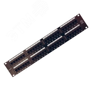 Патч-панель 19. 2U. 48 портов RJ-45. категория 5e. UTP неэкранированная. черная,