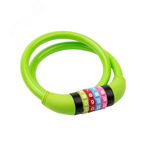 Замок тросовый кодовый взломостойкий для велосипедов и колясок 65 см зеленый