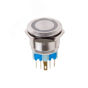 Кнопка антивандальная d22 12В(LED) Б/Фикс (5с) OFF-(ON) / ON-(OFF) подсв/красная