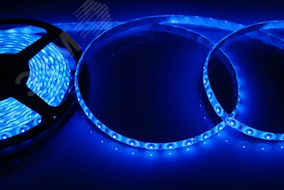 Лента LED силикон, 8 мм, IP65, SMD 2835, 60 LED/m, 12 V, цвет свечения синий