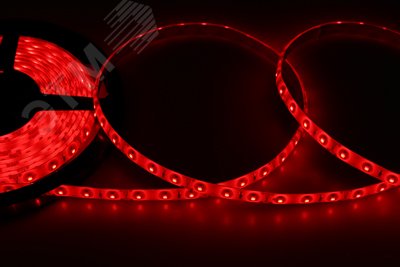 LED лента силикон, 8 мм, IP65, SMD 2835, 60 LED/m, 12 V, цвет свечения красный