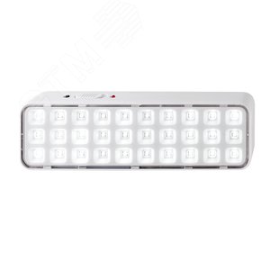 Светильник аккумуляторный непостоянного действия для подсветки путей эвакуации и рабочих зон при отключении питания. режимы: 30 /100 кнопка тест. 6 ч 