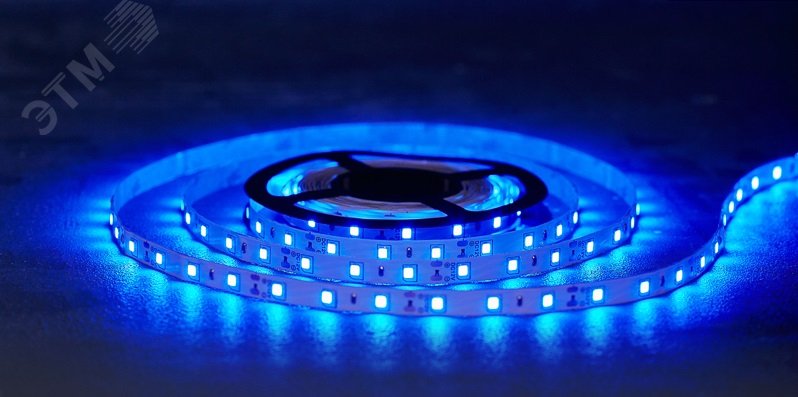 Лента домашняя LED открытая IP23 SMd3528 60 диодов/метр 12В cиний