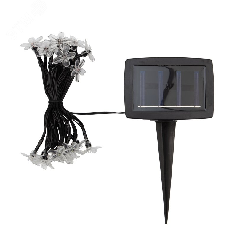 Каскад Lamper Ночной букет LED 4 м с выносной солнечной панелью 2 м и аккумулятором, теплое белое свечение