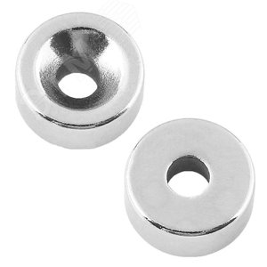 Неодимовый магнитный диск 15х5 мм с зенковкой 10х4.5 мм (упак - 2 шт.)
