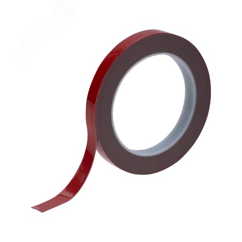 Двухсторонний скотч, серый, на HBA акриловой основе, 12 мм, ролик 5 м