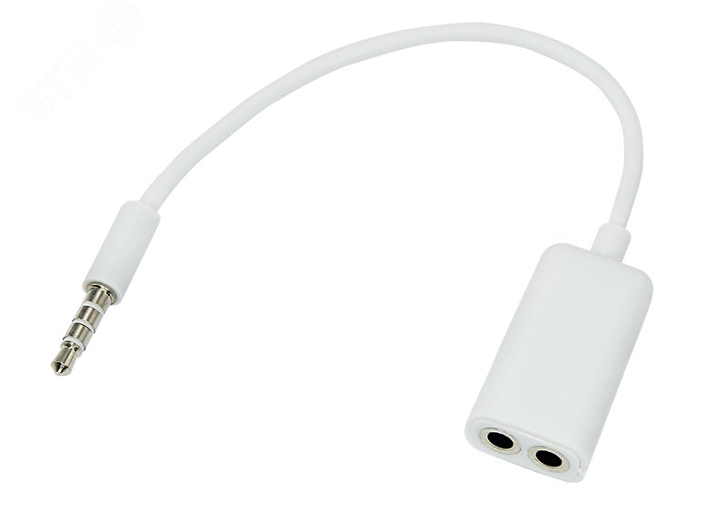 Аудиоразветвитель штекер 3,5 мм на 2 белый,,