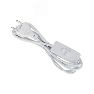 Шнур сетевой с выключателем 2х0,75 мм, 1,8 м белый