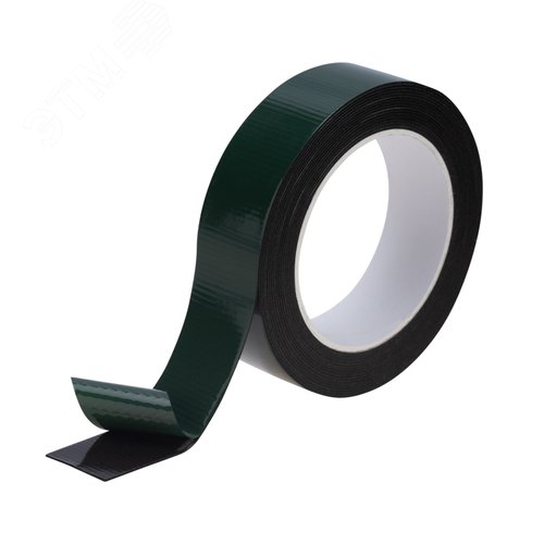 Двухсторонний скотч, черная, вспененная ЭВА основа, 30 мм, ролик 5 м