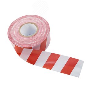 Лента оградительная 75 мм х 100 м PROconnect, цвет белый красный
