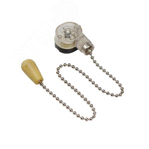 Выключатель для настенного светильника c деревянным наконечником «Silver»