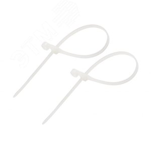 Хомут-стяжкa нейлоновая под винт 100x3,6 мм, белая, упаковка 100 шт, REXANT