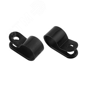 Кабельная скоба под винт 12 мм, черная, уп 50шт, REXANT