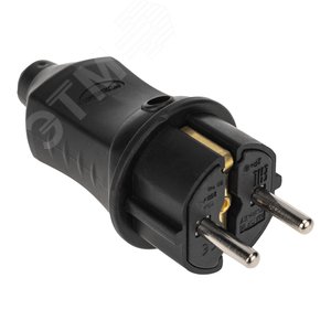 Вилка прямая влагозащищенная 2P+PE 230V, 16 А, IP44 каучук PROconnect