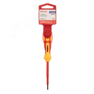 Отвертка крестовая диэлектрическая PH0 х 75 мм