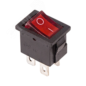 Выключатель клавишный 250V 6А (4с) ON-OFF красный с подсветкой Mini (RWB-207, SC-768) REXANT