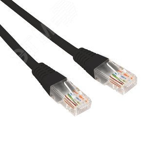 Патч-корд U/UTP, CAT 5e, RJ45-RJ45, 26AWG, LSZH, черный, 0,5м,