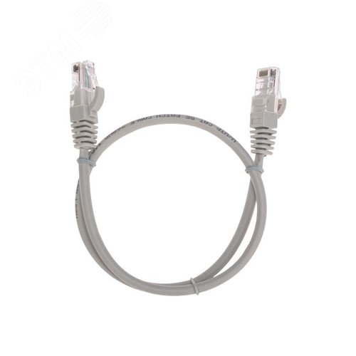 Патч-корд U/UTP, CAT 5e, RJ45-RJ45, 26AWG, LSZH, серый, 0,5м,