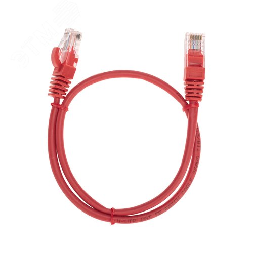 Патч-корд U/UTP, CAT 5e, RJ45-RJ45, 26AWG, LSZH, красный, 0,5м,