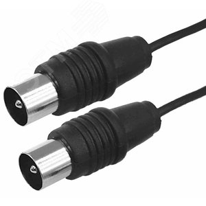 ВЧ кабель, ТВ гнездо - ТВ штекер, длина 5 метров, чeрный,