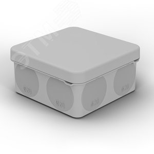 Коробка распаячная для прямого монтажа ОУ, HF, 80х80х40 мм, IP67 (мембранные вводы)