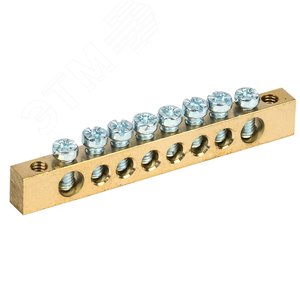 Шина PEN ''земля-ноль'' 6х9 мм 8х2 (8 группхкрепеж по краям), REXANT