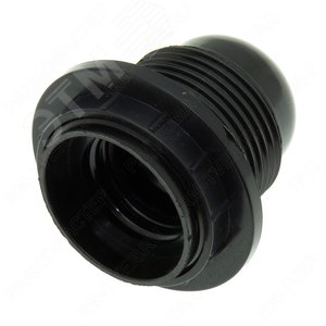 Патрон карболитовый с кольцом Е27 черный c этикеткой