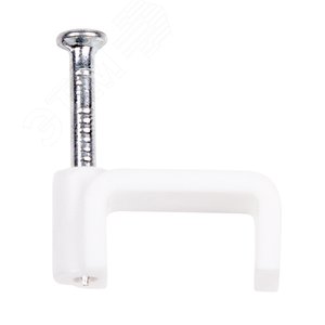 Крепеж кабеля плоский 14х7 мм, белый (50 шт/уп)