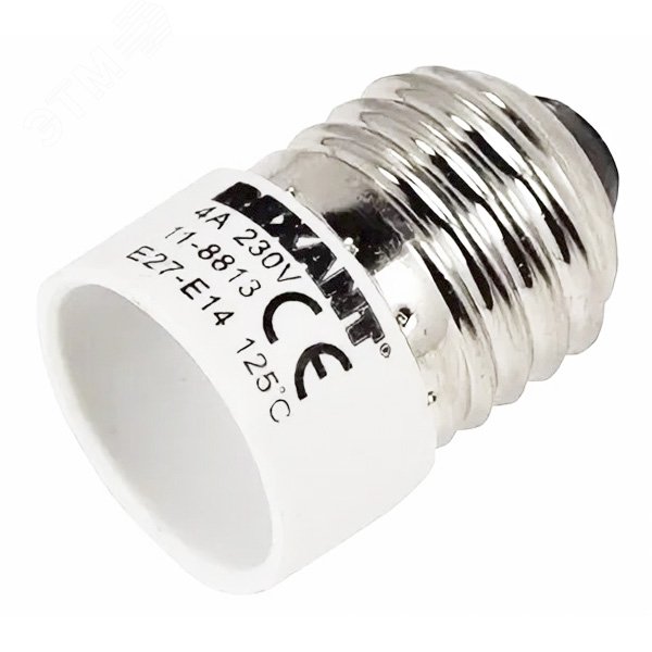 Переходник цокольный E27-E14 белый