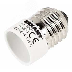 Переходник цокольный E27-E14 белый