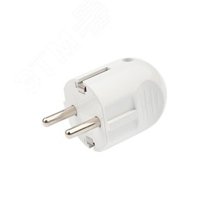 Вилка Евро прямая с з/к 16А белая REXANT