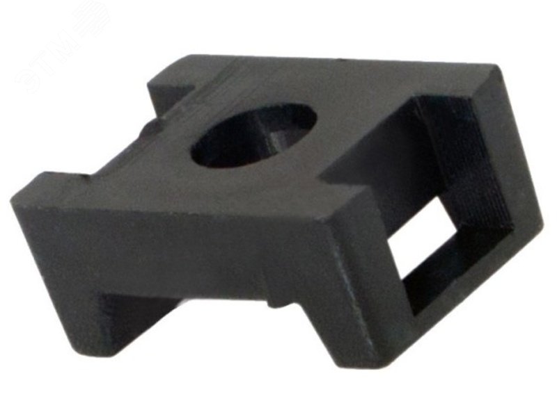 Площадка для крепления стяжки (ПС-2) 22x16 мм, черная, 10 шт,