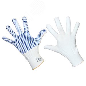Перчатки нейлоновые ПВХ белые, REXANT