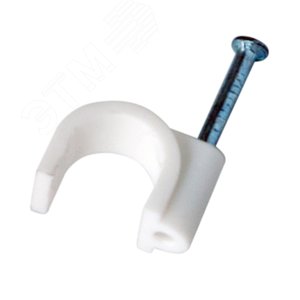 Крепеж кабеля круглый 10 мм, белый (50 шт/уп)