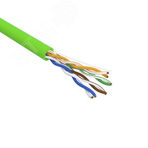 Кабель витая пара U/UTP CAT 5e нг(А)-LSLTx 4PR 24AWG INDOOR SOLID зеленый 305м, REXANT