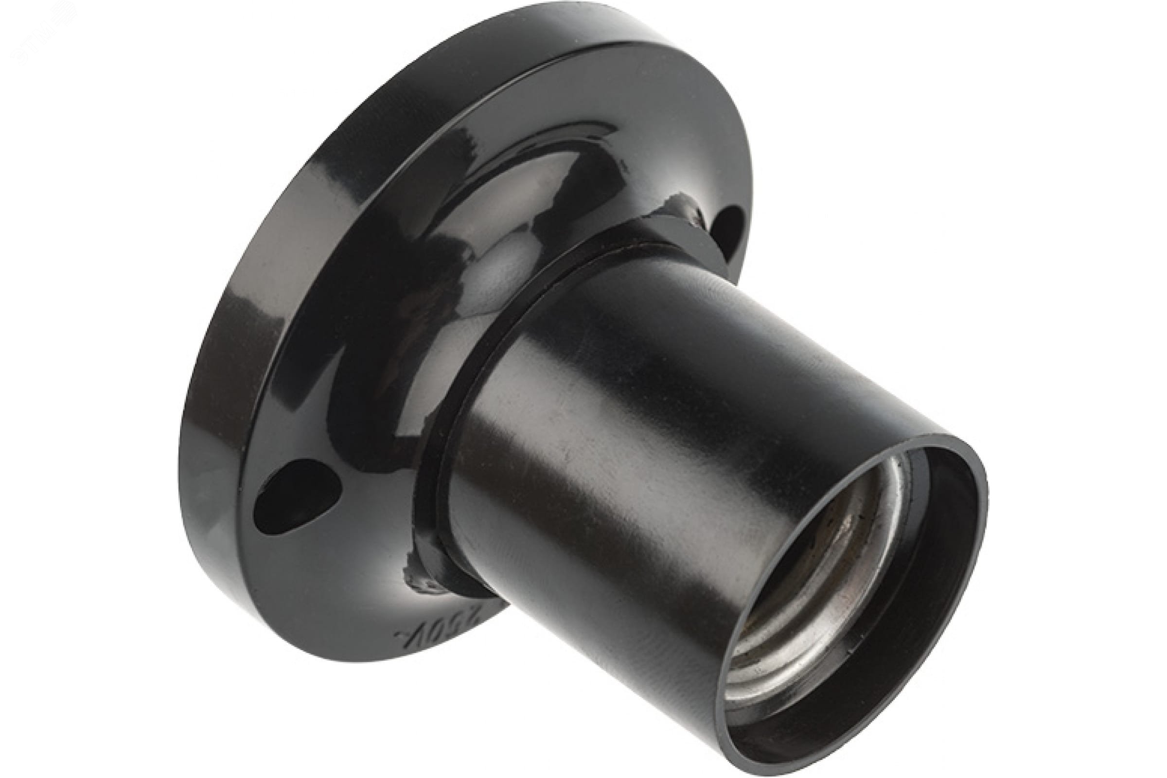 Патрон карболитовый потолочный Е27 черный c этикеткой