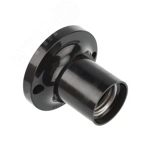 Патрон карболитовый потолочный Е27 черный c этикеткой