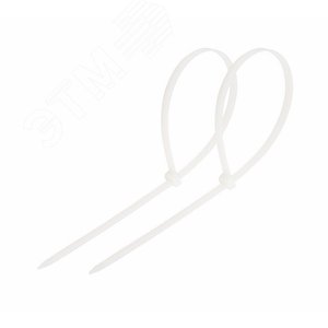 Хомут-стяжка кабельная нейлоновая 120x2,5 мм, белая, упаковка 100 шт, REXANT