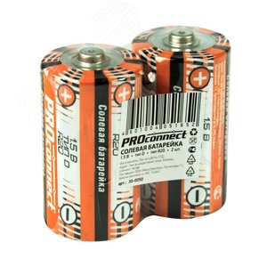 Солевая батарейка D (R20) PROconnect
