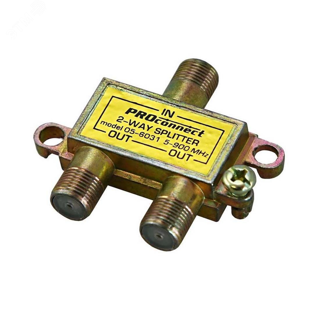 Делитель ТВ х 2 под F разъём 5-900 МГц PROCONNECT