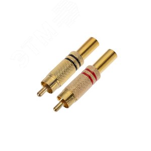 Разъем штекер RCA металл пайка ZN чёрный/красный GOLD PROCONNECT