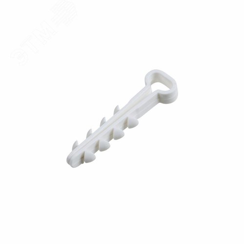 Дюбель-хомут нейлоновый 5-8 мм, прямоугольный, белый (100 шт/уп)