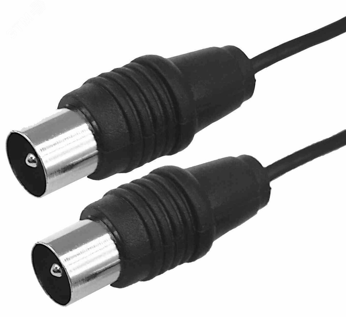 ВЧ кабель, ТВ гнездо - ТВ штекер, длина 1,5 метра, чeрный,