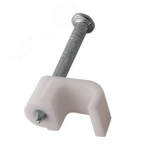 Крепеж кабеля плоский 4х2 мм, белый (50 шт/уп)