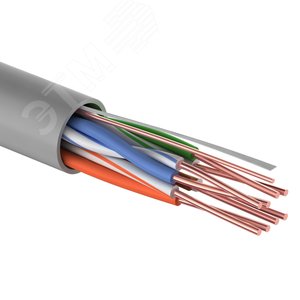 Кабель витая пара U/UTP LIGHT категория 5e ZH нг(А)-HF 4PR 24AWG внутренний серый 305м, REXANT