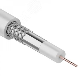 Кабель коаксиальный 3С-2V, 75 Ом, CCS/Al/Al, 48%, бухта 100 м, белый, REXANT